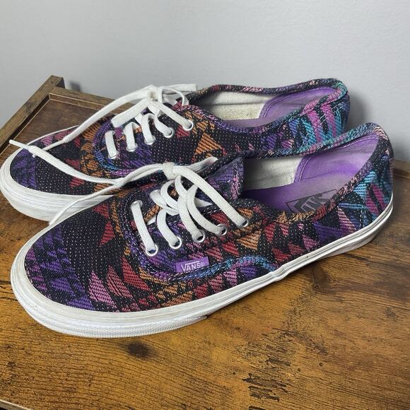 VANS Sneakers TC6D Lace-up Skateboard Shoes Multicolor Tribal - Men 7.5 Women 9 - Picture 3 of 9